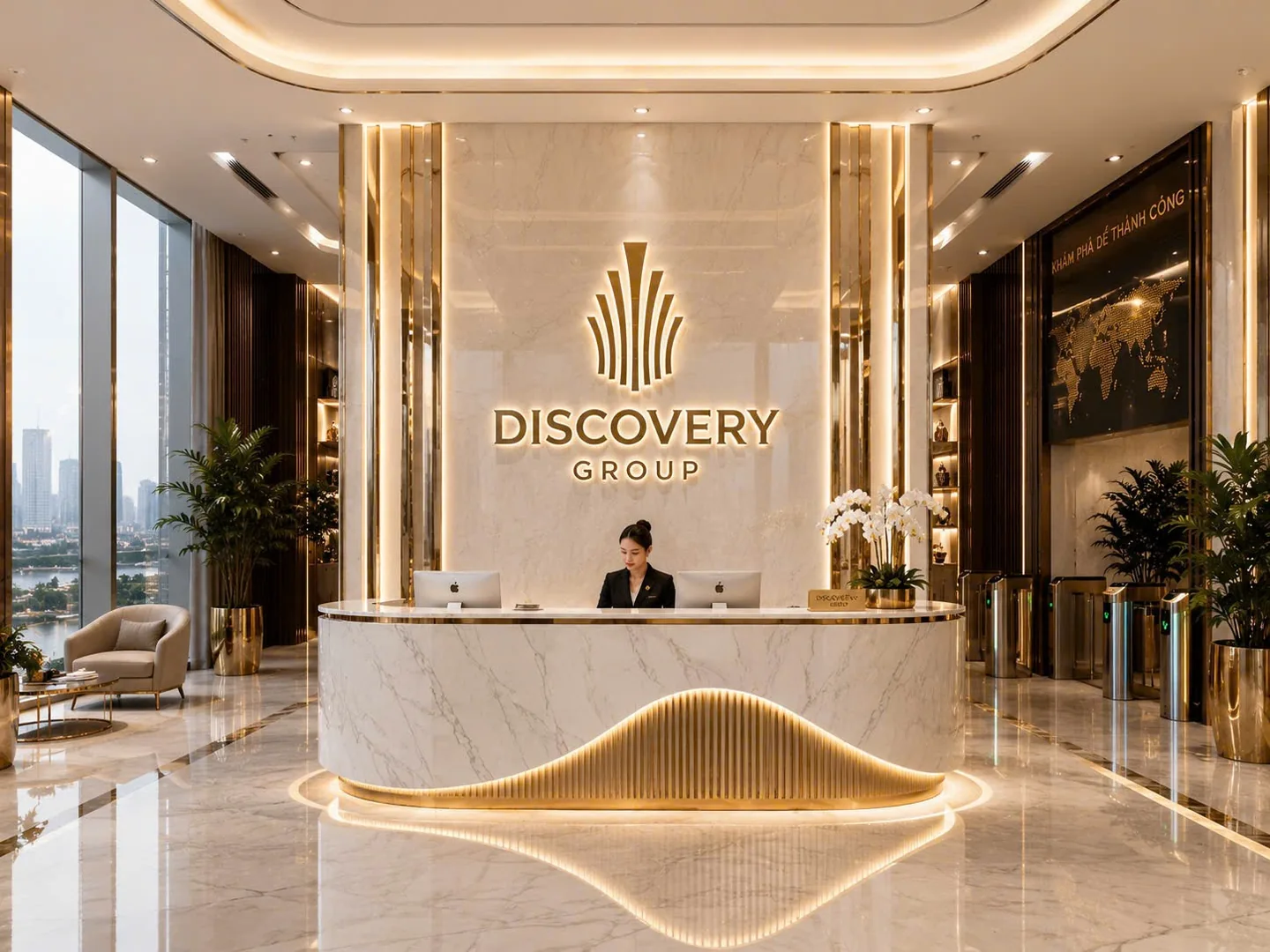 Sảnh trụ sở Tập đoàn Discovery tại Hà Nội